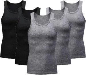 5 Pack Men's Compression Undershirts Tank Tops Workout Gym Stomach Shapewear Body Shapers Slim Fit Muscle Shirt