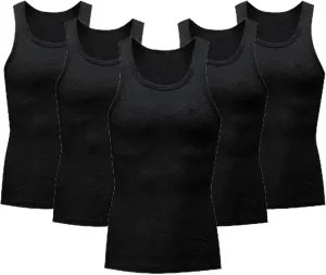 5 Pack Men's Compression Undershirts Tank Tops Workout Gym Stomach Shapewear Body Shapers Slim Fit Muscle Shirt