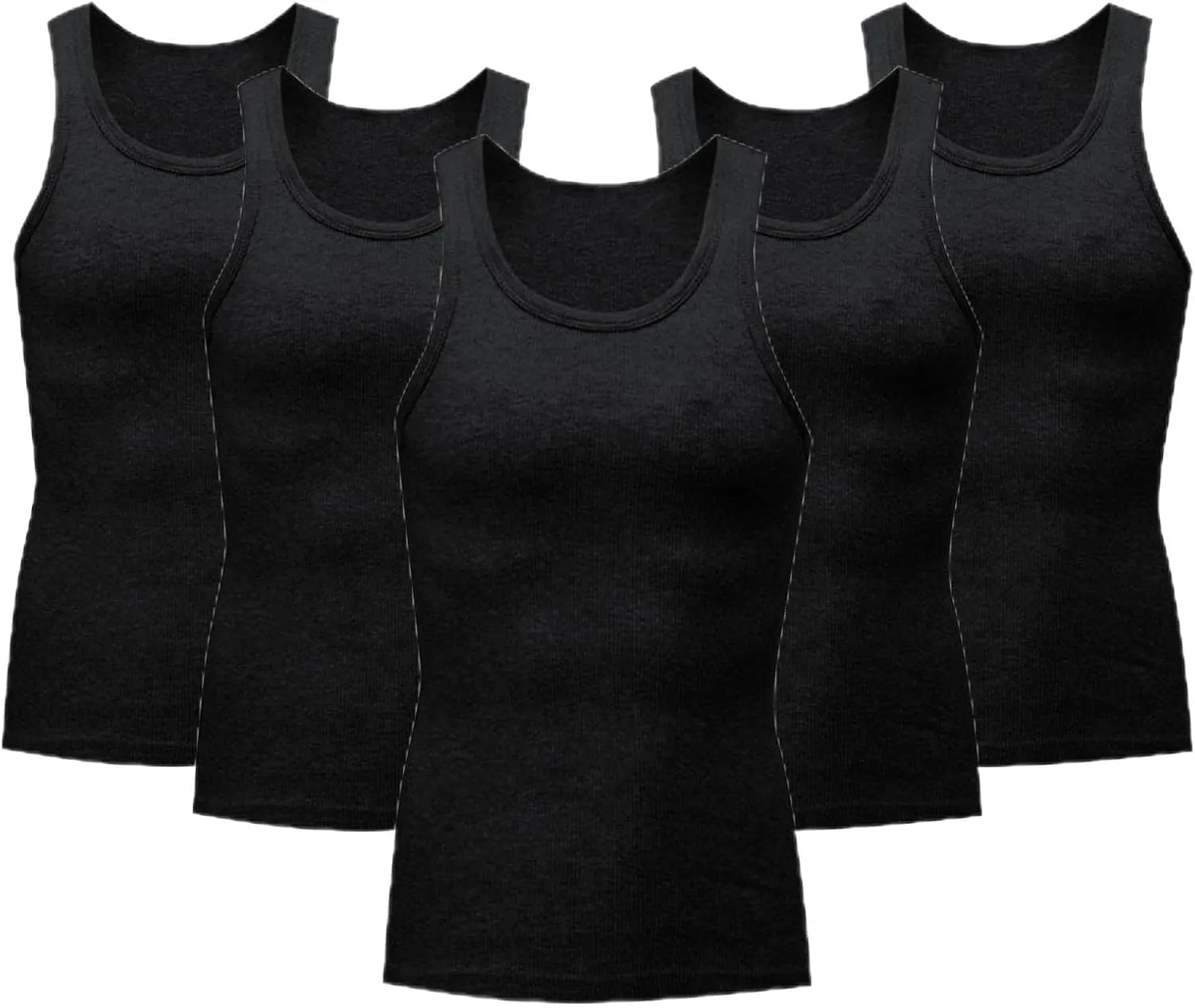 5 Pack Men's Compression Undershirts Tank Tops Workout Gym Stomach Shapewear Body Shapers Slim Fit Muscle Shirt