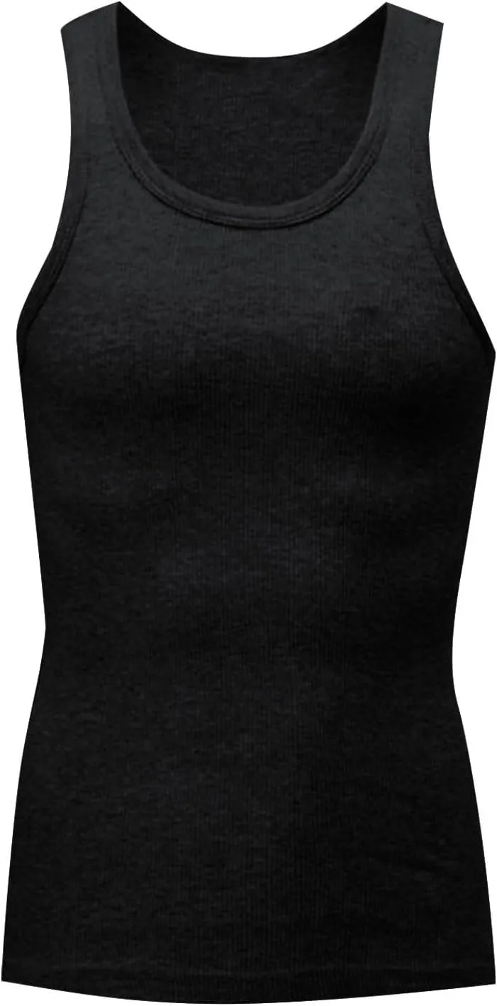 5 Pack Men's Compression Undershirts Tank Tops Workout Gym Stomach Shapewear Body Shapers Slim Fit Muscle Shirt