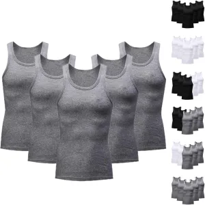 5 Pack Men's Compression Undershirts Tank Tops Workout Gym Stomach Shapewear Body Shapers Slim Fit Muscle Shirt