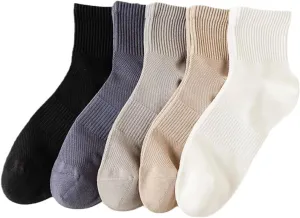5 Pairs Cotton Athletic Socks for Men/Women,Moisture-Wicking Ankle Socks, Running Hiking Travel Odor Resistant Cushioned Arch Support, Breathable Running Socks