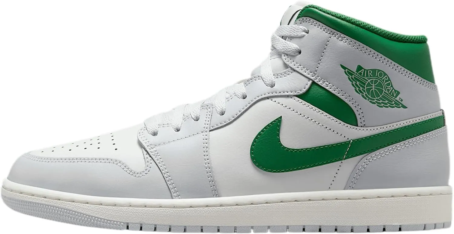 Air Jordan 1 Mid Men's Shoes (DQ8426-142, ummit White/Pure Platinum/Sail/Pine Green)
