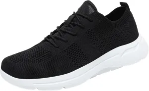 Arch Support Hiking Shoes for Men Breathable Elastic Fly Woven Mesh Sneaker Lightweight Diabetic Shoes for Men