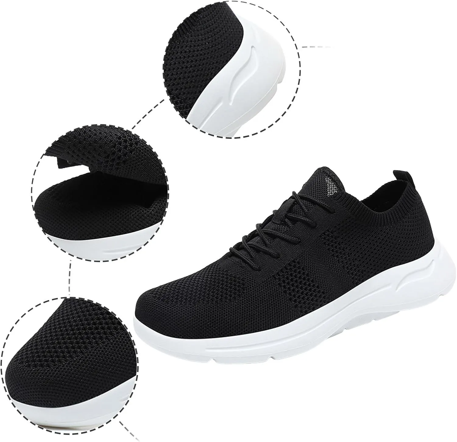 Arch Support Hiking Shoes for Men Breathable Elastic Fly Woven Mesh Sneaker Lightweight Diabetic Shoes for Men