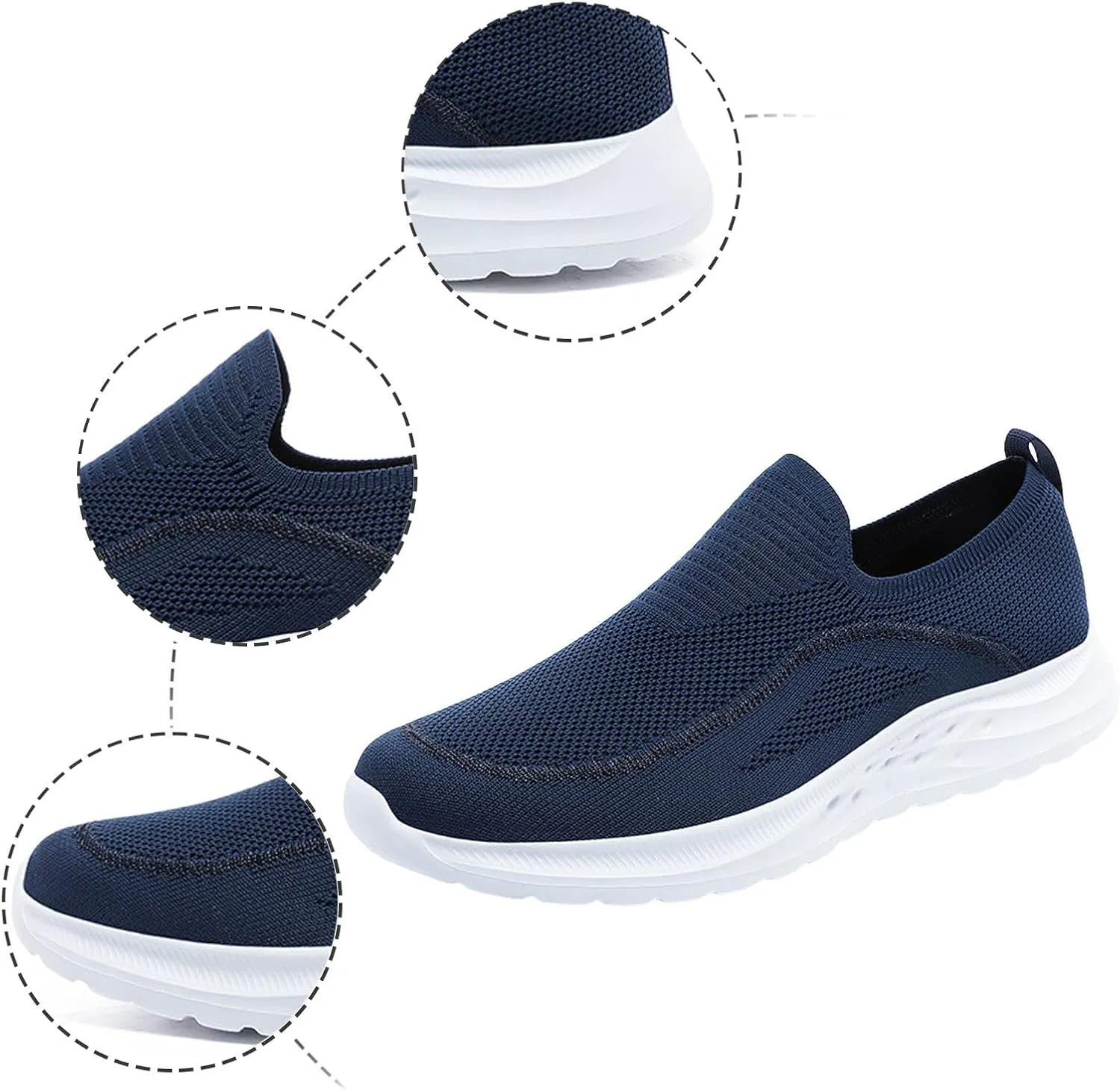 Arch Support Sports Shoes for Men Lightweight Cushion Sneaker Convenient Slip On Shoes Jogging Sneaker Men Leather