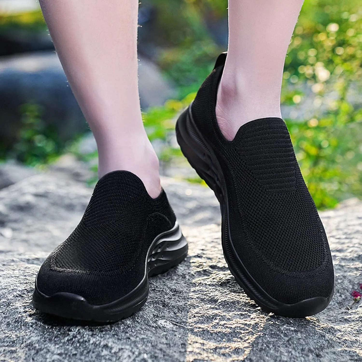 Arch Support Sports Shoes for Men Lightweight Cushion Sneaker Convenient Slip On Shoes Jogging Sneaker Men Leather