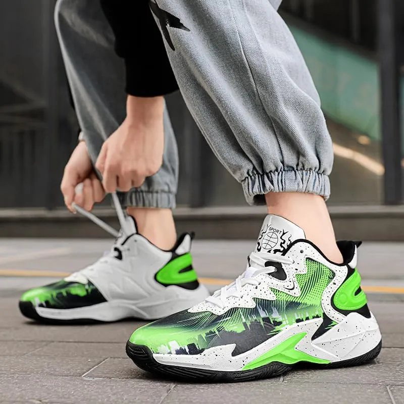 Basketball Shoes for Boys and Kids, Walking Running Shoes Breathable Comfortable Boys Sneakers for Little and Big Kids