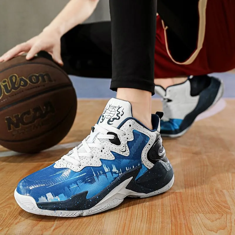 Basketball Shoes for Boys and Kids, Walking Running Shoes Breathable Comfortable Boys Sneakers for Little and Big Kids