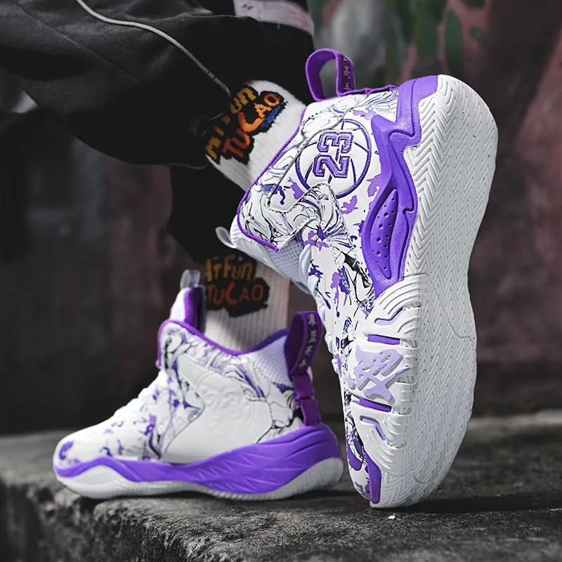 Basketball Shoes for Boys and Kids, Walking Running Shoes Breathable Comfortable Boys Sneakers for Little and Big Kids