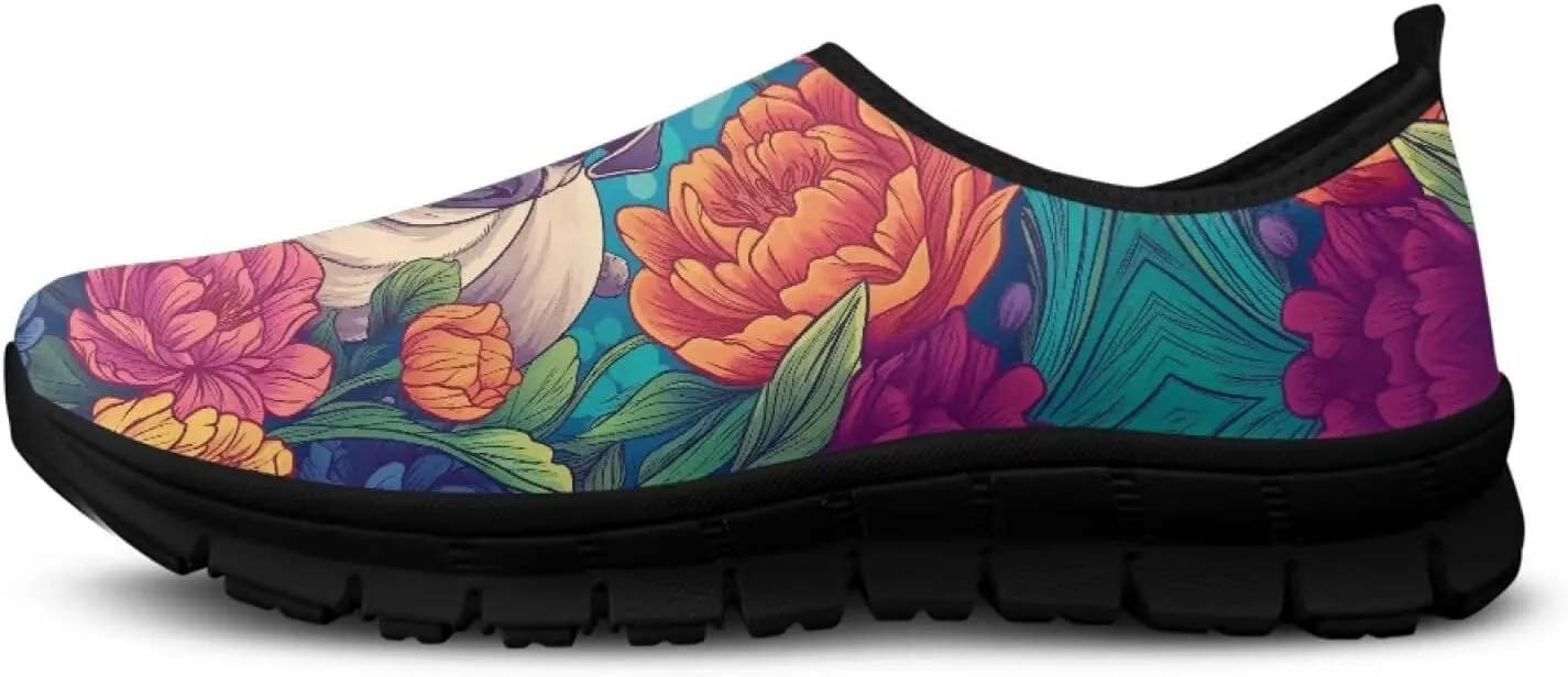 Binienty Fashion Women's Walking Shoes Men's Slip on Sport Sneakers Breathable Low Cut Loafers