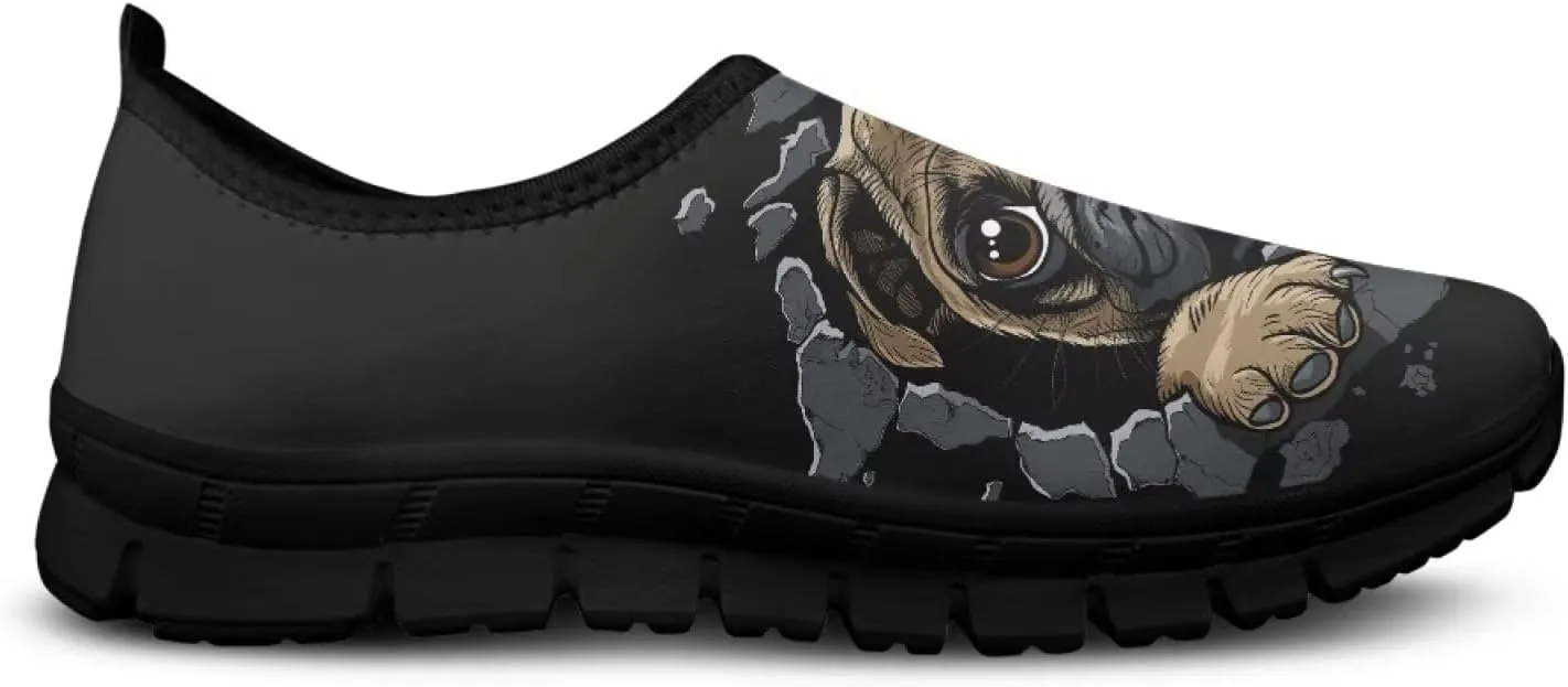 Binienty Fashion Women's Walking Shoes Men's Slip on Sport Sneakers Breathable Low Cut Loafers