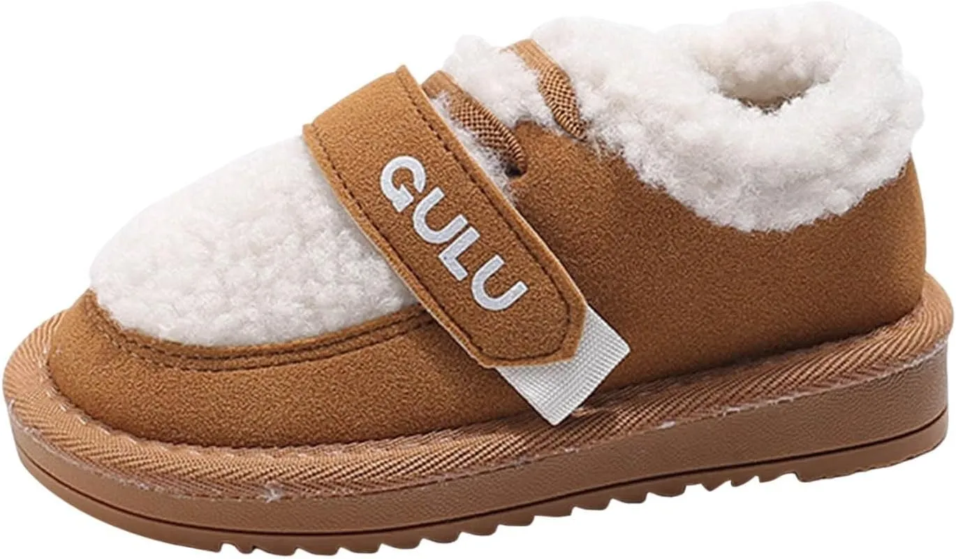 Boys Girls Winter Boots Toddler Snow Boots Kids Warm Fur Lined Boot Kids Ankle Boots Non-Slip Plush Thermal Booties