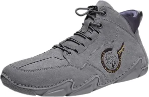 Breathable & Comfortable Sneaker New Spring and Men's Suede Korean High Top Short Boots Shoe