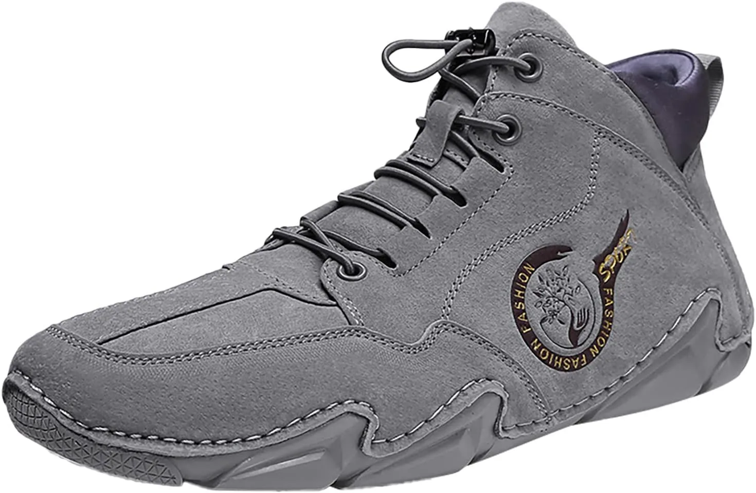 Breathable & Comfortable Sneaker New Spring and Men's Suede Korean High Top Short Boots Shoe