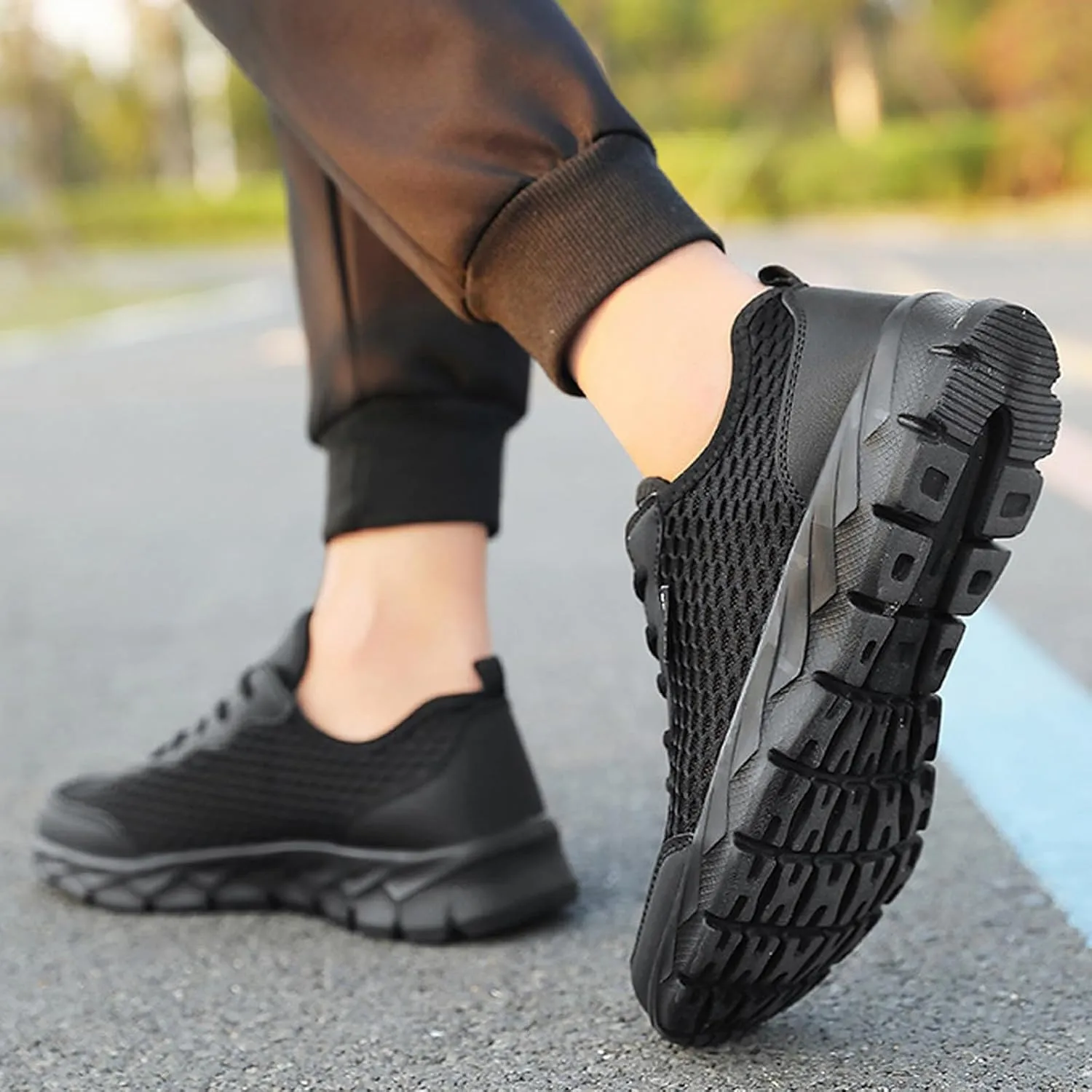 Breathable Diabetic Shoes for Men Slip On Lightweight Breathable Fashion Sneaker Arch Support Plantar Fasciitis