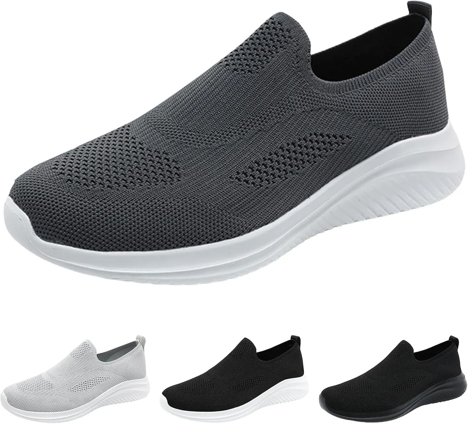 Breathable Mesh Men's Slip on Sneakers Lightweight Comfortable Non Slip Running Shoes with Cushioned Midsole for Gym, Jogging & Casual Wear Fashionable New Pattern Couple Sneaker