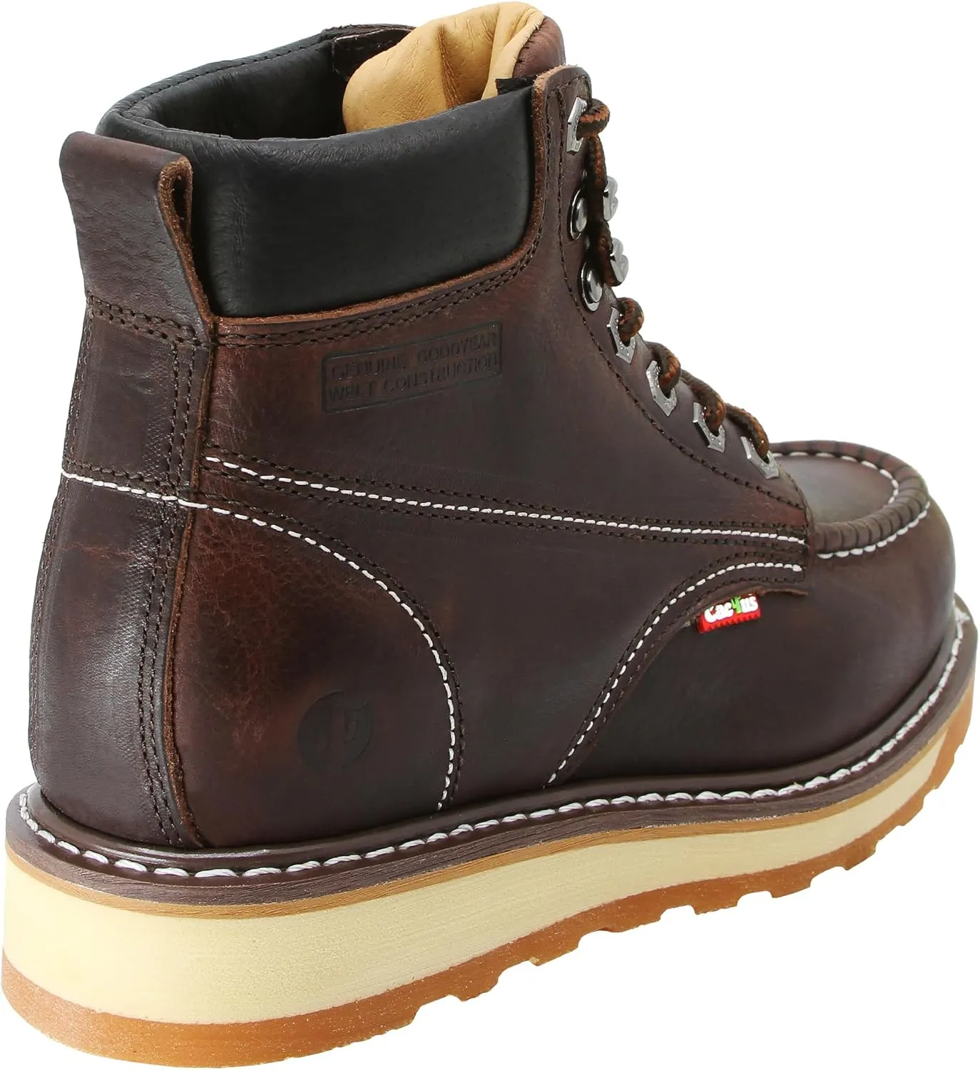 Cactus Men’s 6” Heavy Duty, Soft Toe, Genuine Goodyear Welt, Premium Full Grain Leather, Comfortable, Durable, Oil Resistant, Roofing, Industrial, Construction, Work Boots