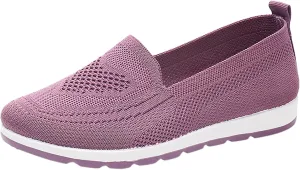 Casual Boat Shoes for Women Slip On Breathable Comfortable Lightweight Classic Comfort Flat Fashion Sneakers Non Slip Air Cushioned Casual Tennis Walking Sports Shoes for Gym Travel