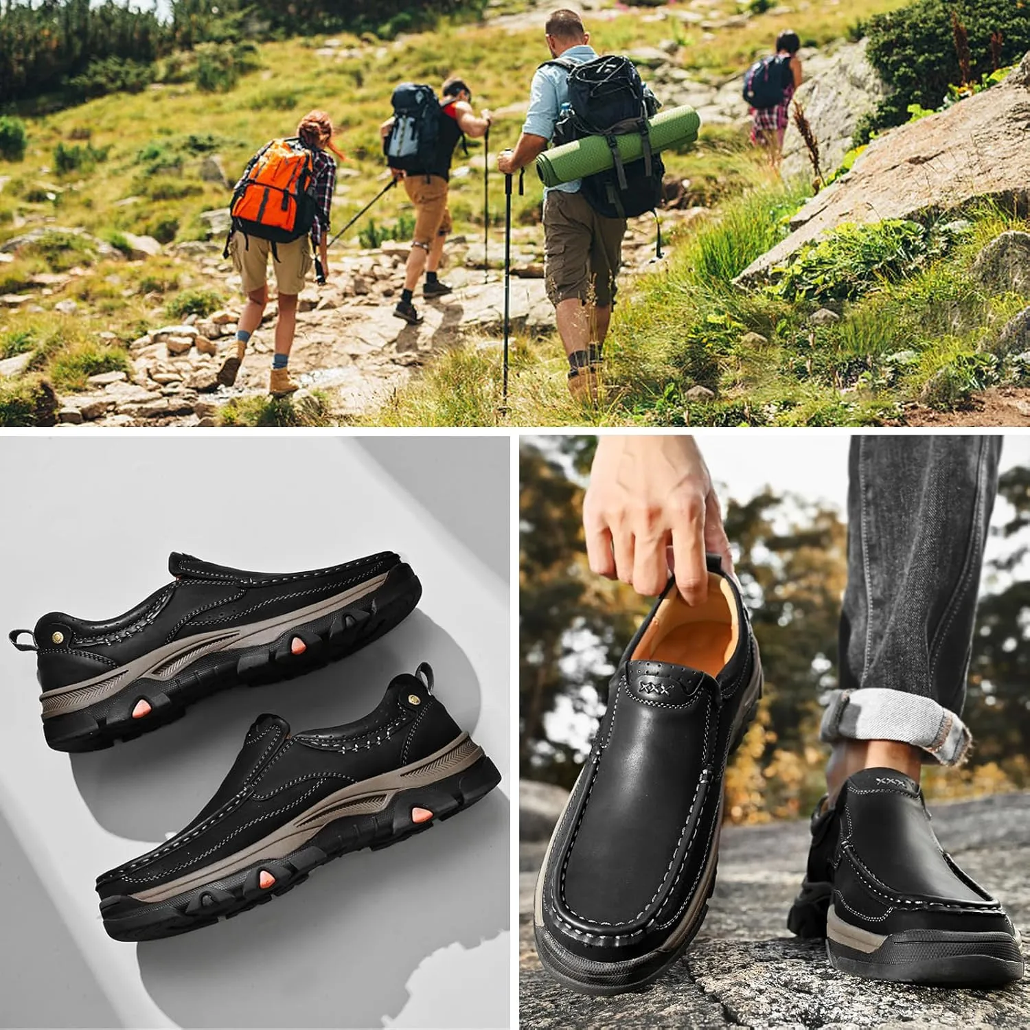 Casual Shoes for Men, Waterproof Oxfords Comfortable Walking Shoes, Lightweight Hiking Sneakers for Trekking Outdoor