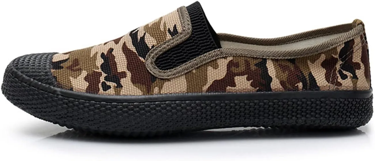Casual Shoes Lace up Men Shoes Breathable Canvas Men Rubber Soled High Top Labor