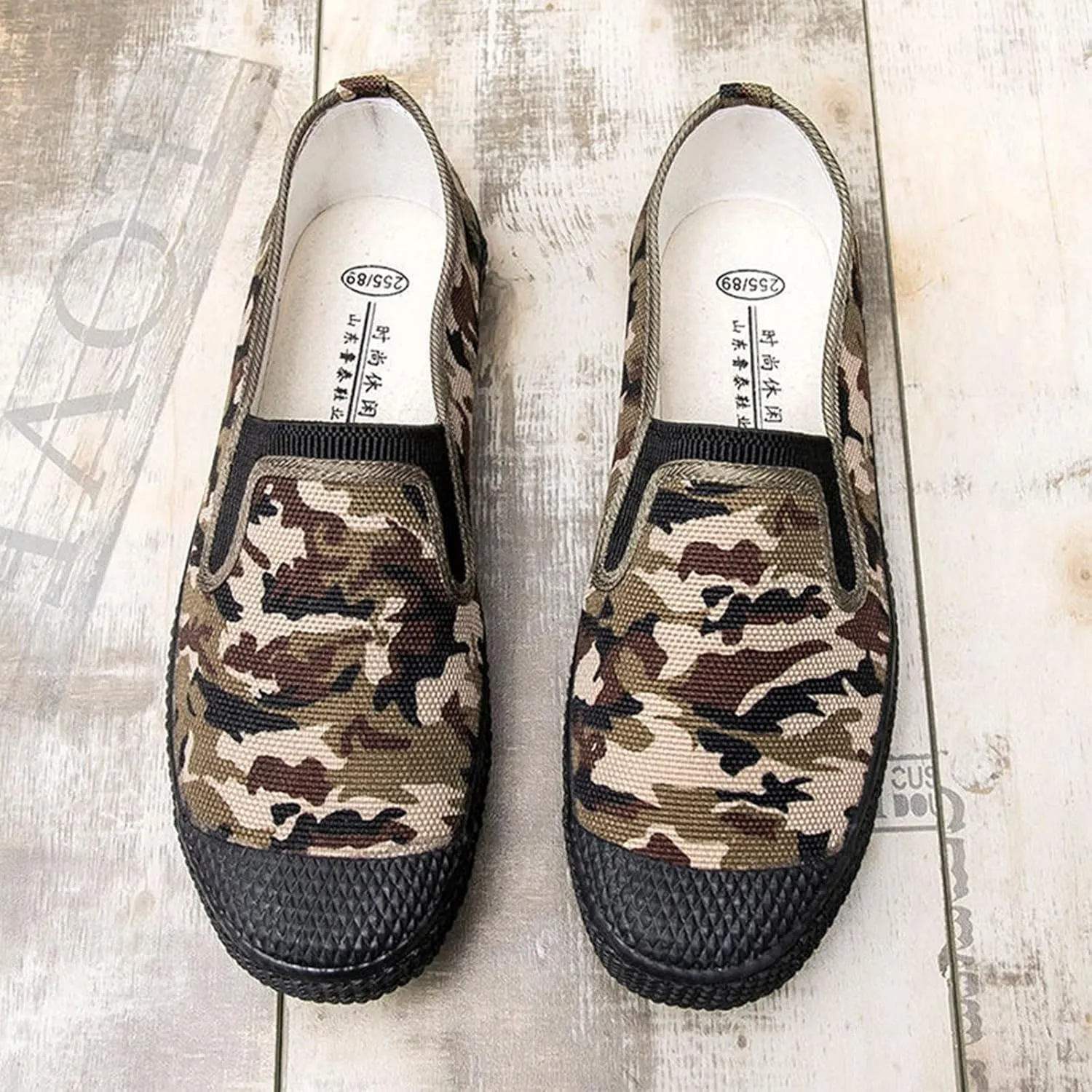 Casual Shoes Lace up Men Shoes Breathable Canvas Men Rubber Soled High Top Labor