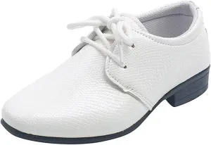 Children Boys Leather Shoes Soft Leather Performance Lace Up British Casual Embossed Kids Shoes Size 13 Boys Sneakers