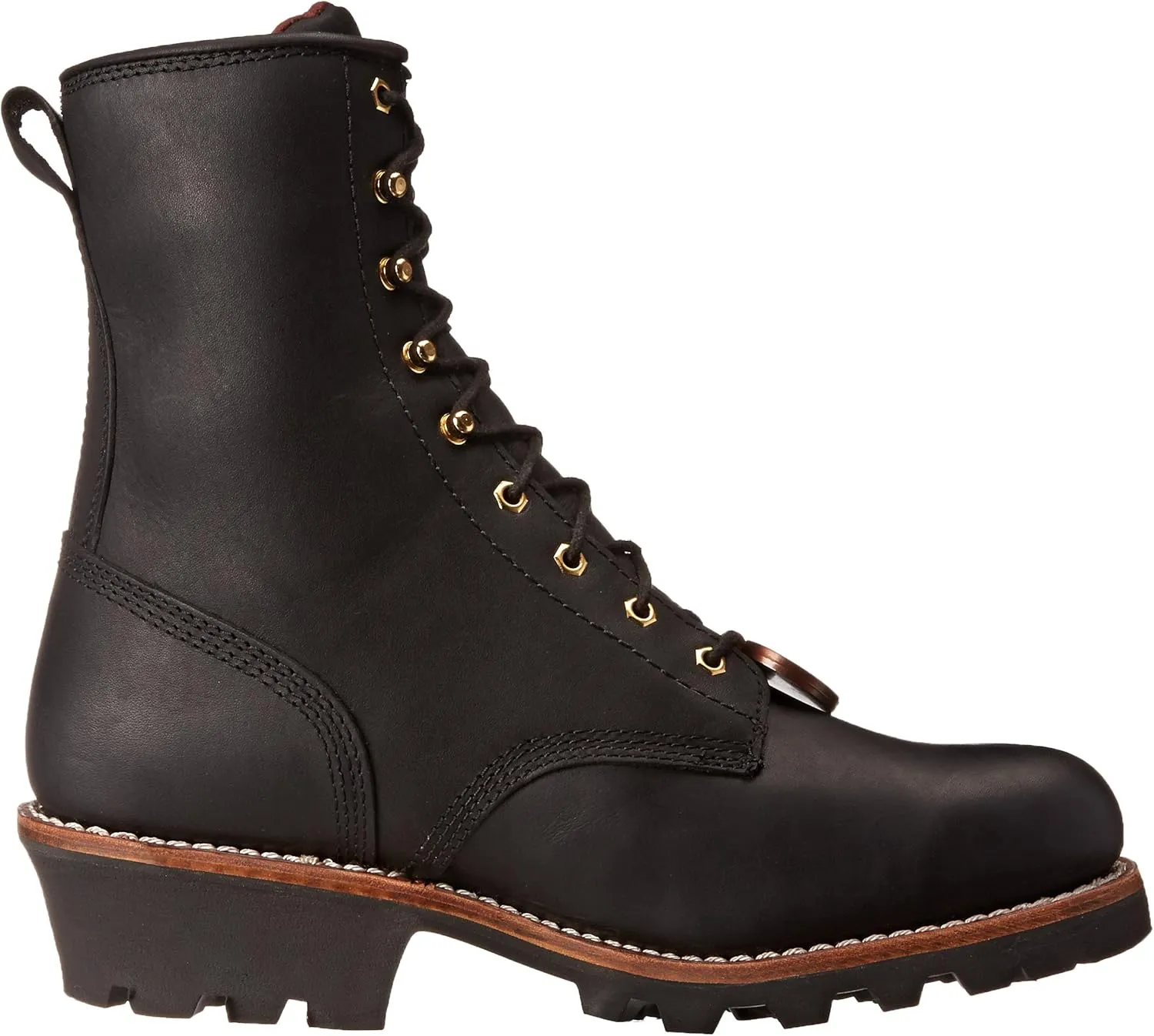 Chippewa Men's Baldor 8" Steel Toe Logger Boots - Slip Resistant, Durable Leather, Heavy Duty Work Boots for Men