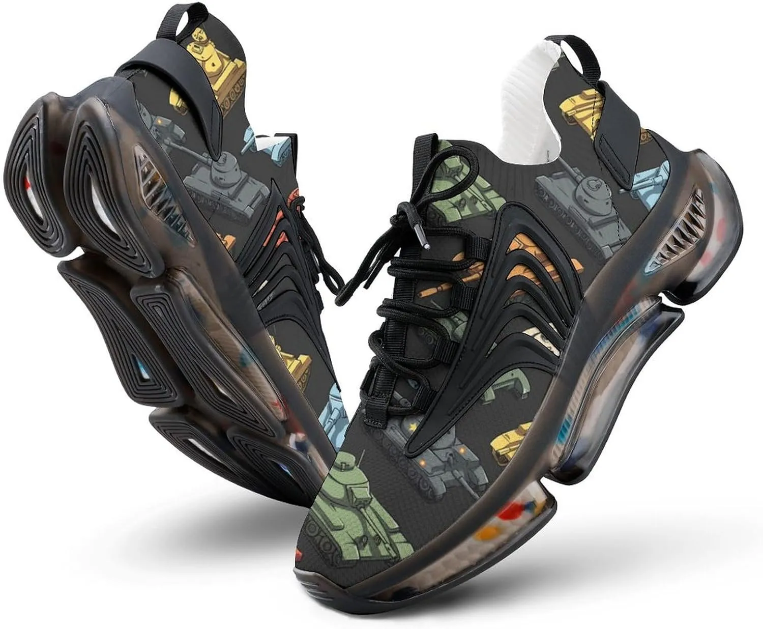 Colorful Tanks Men's Running Shoes Lightweight Walking Shoe Breathable Sneaker