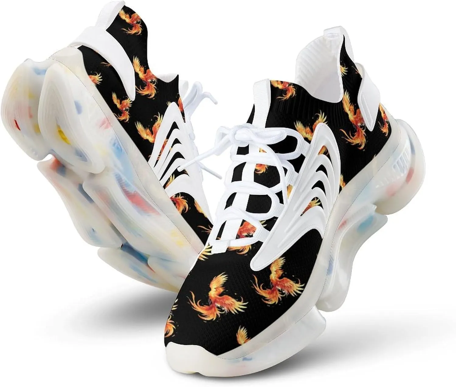 Cute Phoenix Men's Running Shoes Lightweight Walking Shoe Breathable Sneaker