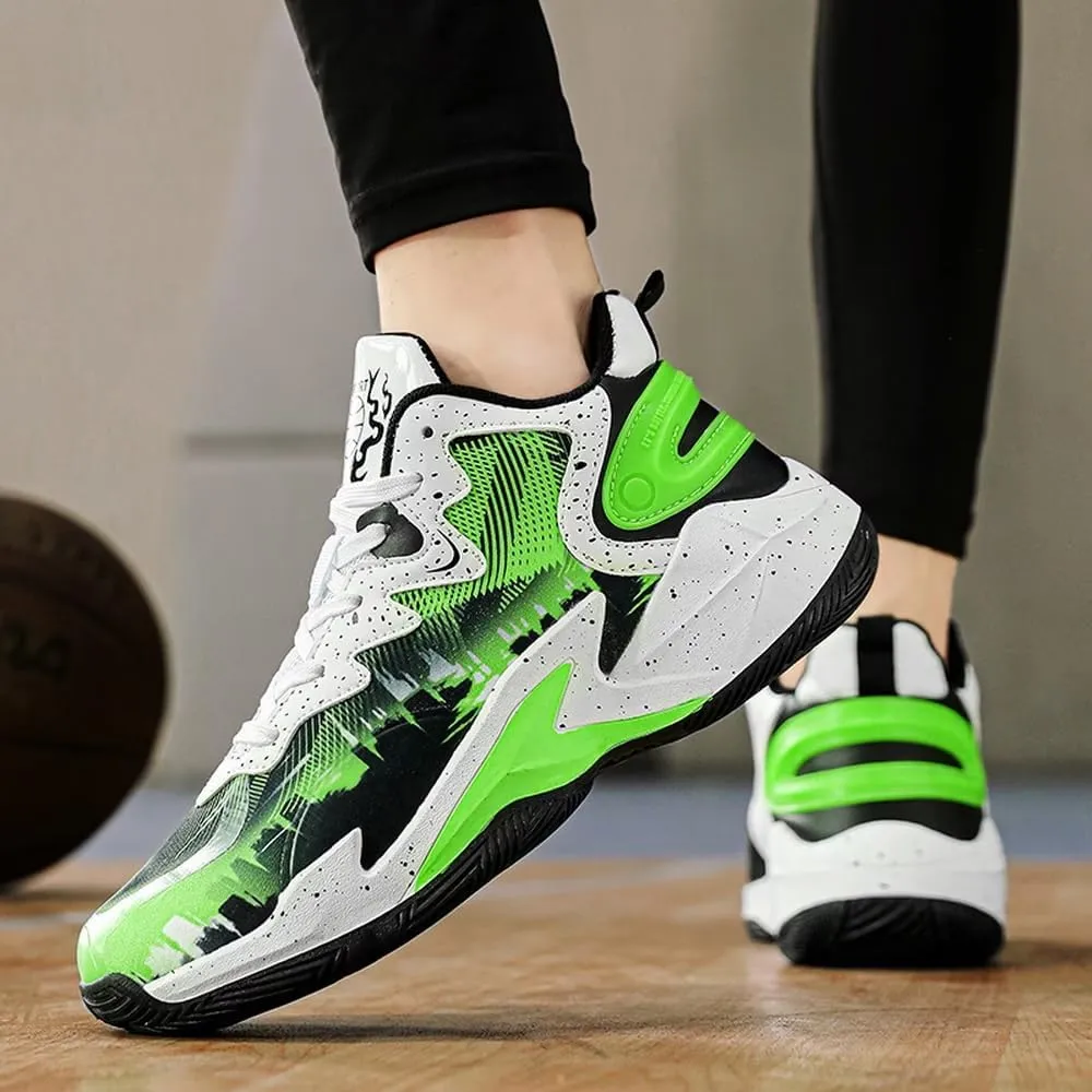 DHOVOR Boys Basketball Shoes Youth Fashion Basketball Sneakers Kids Running Shoes Indoor and Outdoor (Little Kid/Big Kid)