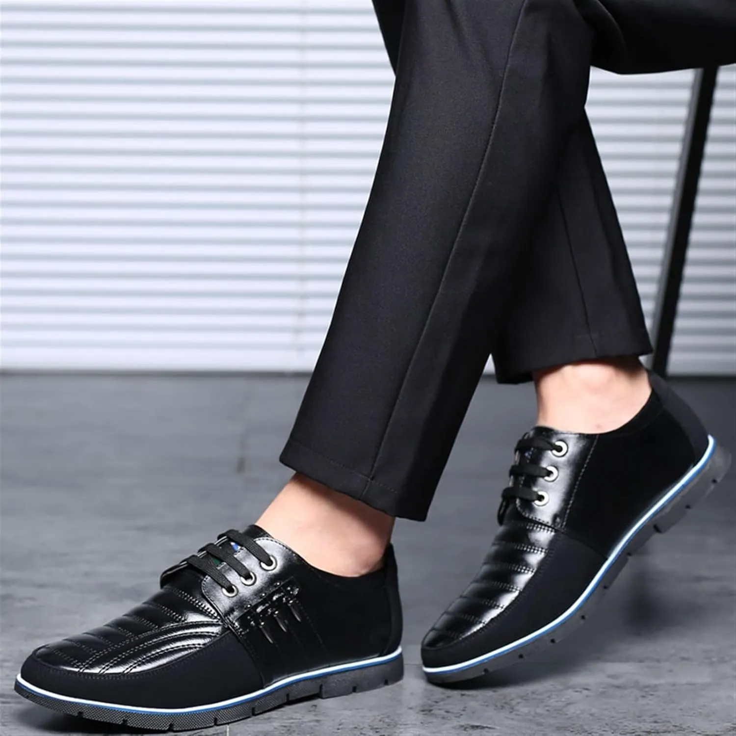 Dress Shoes for Men Men's Casual Leather Shoes Breathable Flat Sneakers for Everyday Wear
