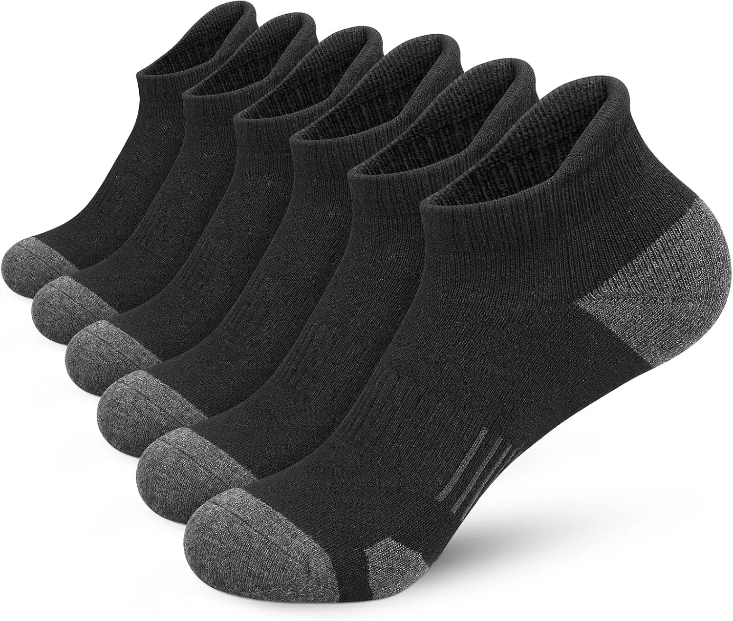 Felicigeely Ankle Athletic Running Socks Low Cut Sports Socks Breathable Cushioned Tab Socks for Men Women 6 Pairs