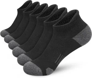 Felicigeely Ankle Athletic Running Socks Low Cut Sports Socks Breathable Cushioned Tab Socks for Men Women 6 Pairs
