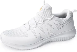 Flaneur Women's Casual Slip-On Sneakers with Elastic Laces | No-Tie, Lightweight, Non-Slip, Breathable | Perfect for Walking, Tennis, Gym, & Everyday Wear