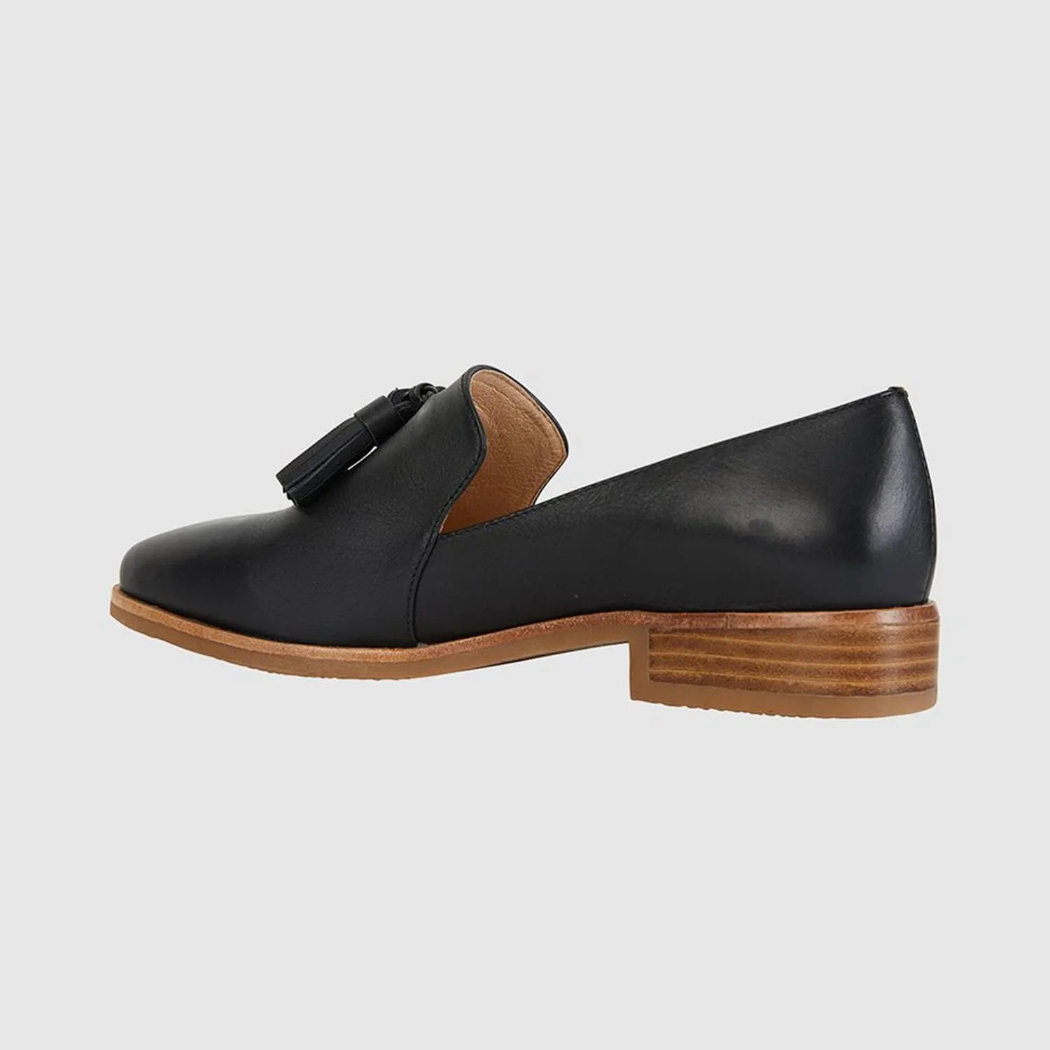 FOWT Double Tassel Trim Non-Slip Grip Sole Slip-on Low-Heel Pumps Synthetic Leather Iconic Fashion Almond Toe Shoes in Summer Spring Fall Comfort Wide Width Walking Loafers, Orange US Size 4-16 M