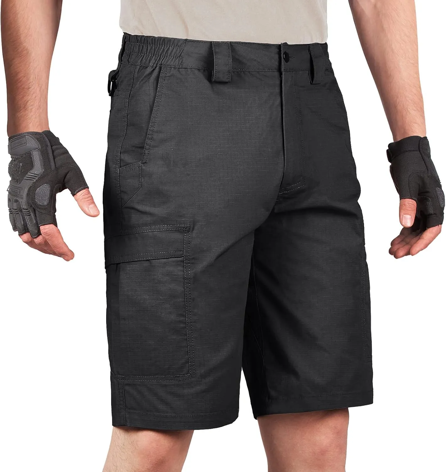 FREE SOLDIER Men's Water Resistant Tactical Hiking Shorts Relaxed Fit Work Cargo Shorts