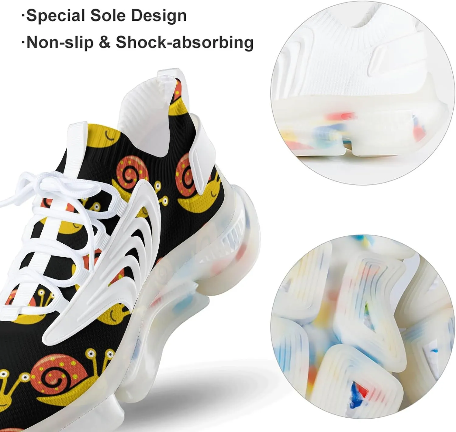 Funny Snail Men's Running Shoes Lightweight Walking Shoe Breathable Sneaker
