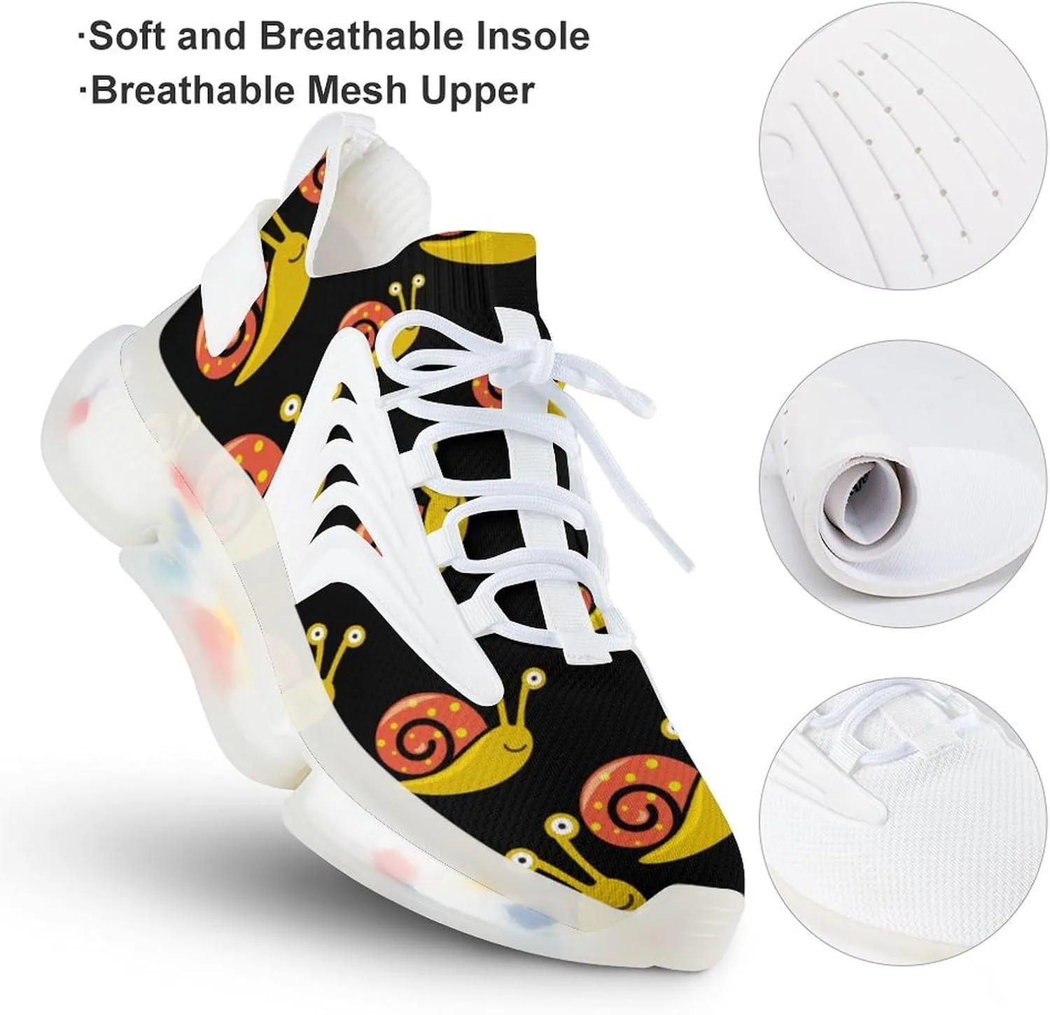 Funny Snail Men's Running Shoes Lightweight Walking Shoe Breathable Sneaker
