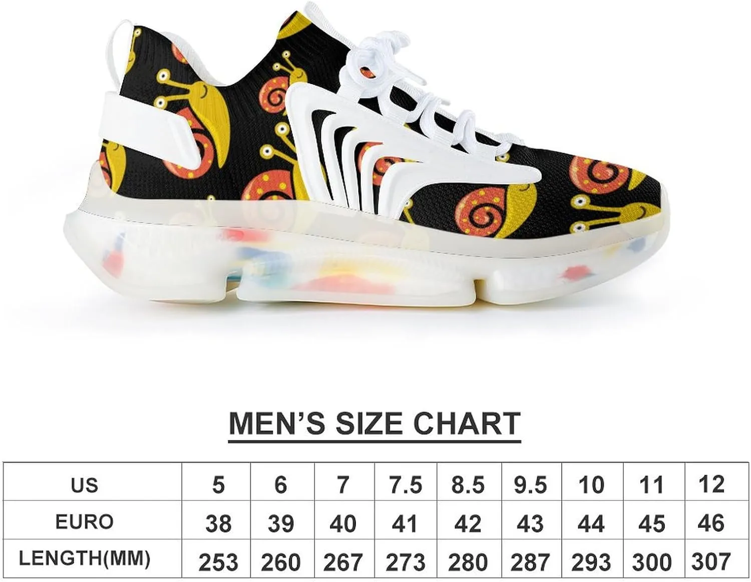 Funny Snail Men's Running Shoes Lightweight Walking Shoe Breathable Sneaker