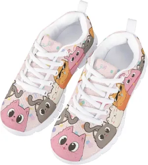GIFTPUZZ Kids Casual Sneakers Breathable Lace Up Low Cut Sports Walking Hiking Sneakers
