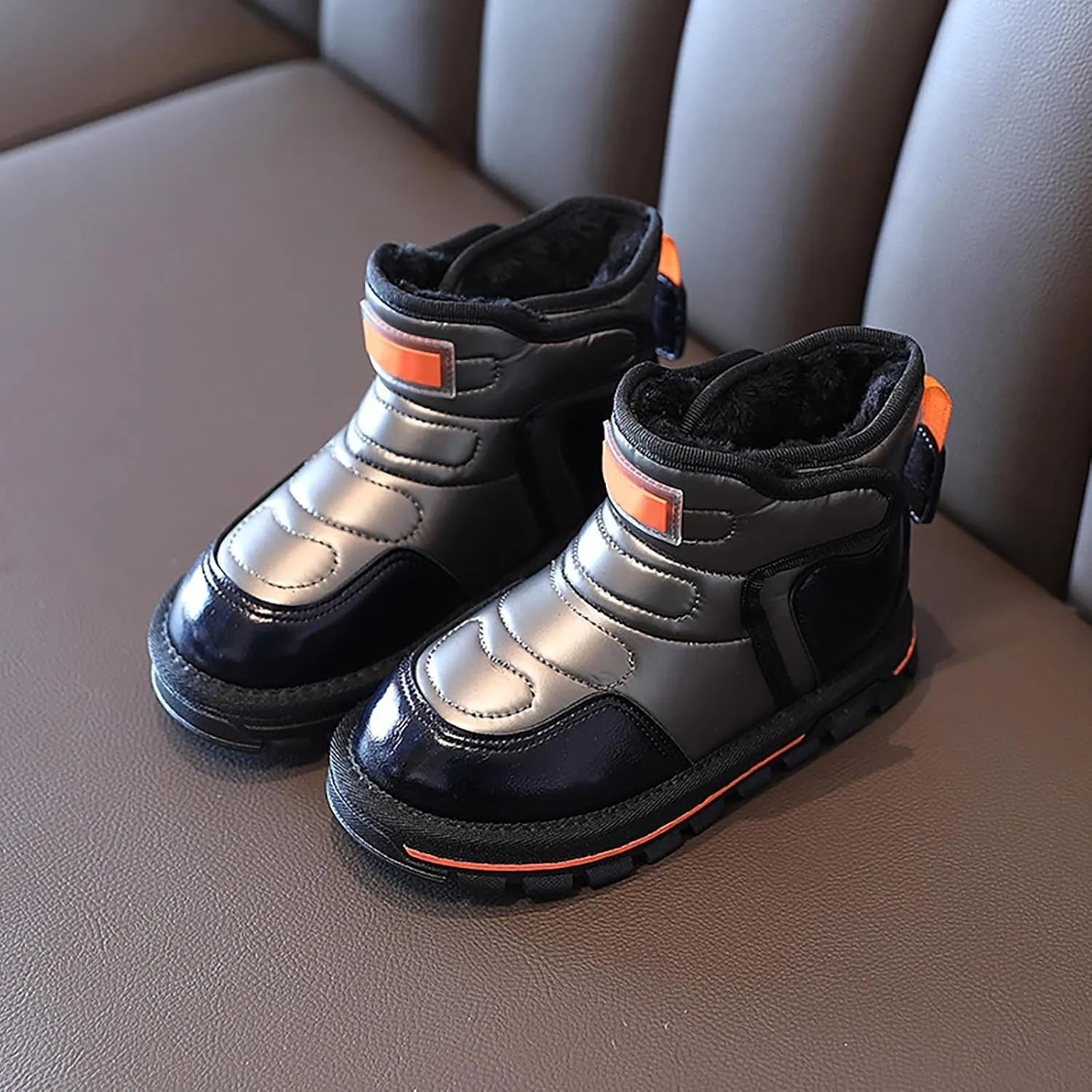 Girls Boots Kids Glitter Snow Boots Ankle Boots Baby Boys Girls Winter Warm Shoes Fleece Lined Snow Boots Toddler Shoes
