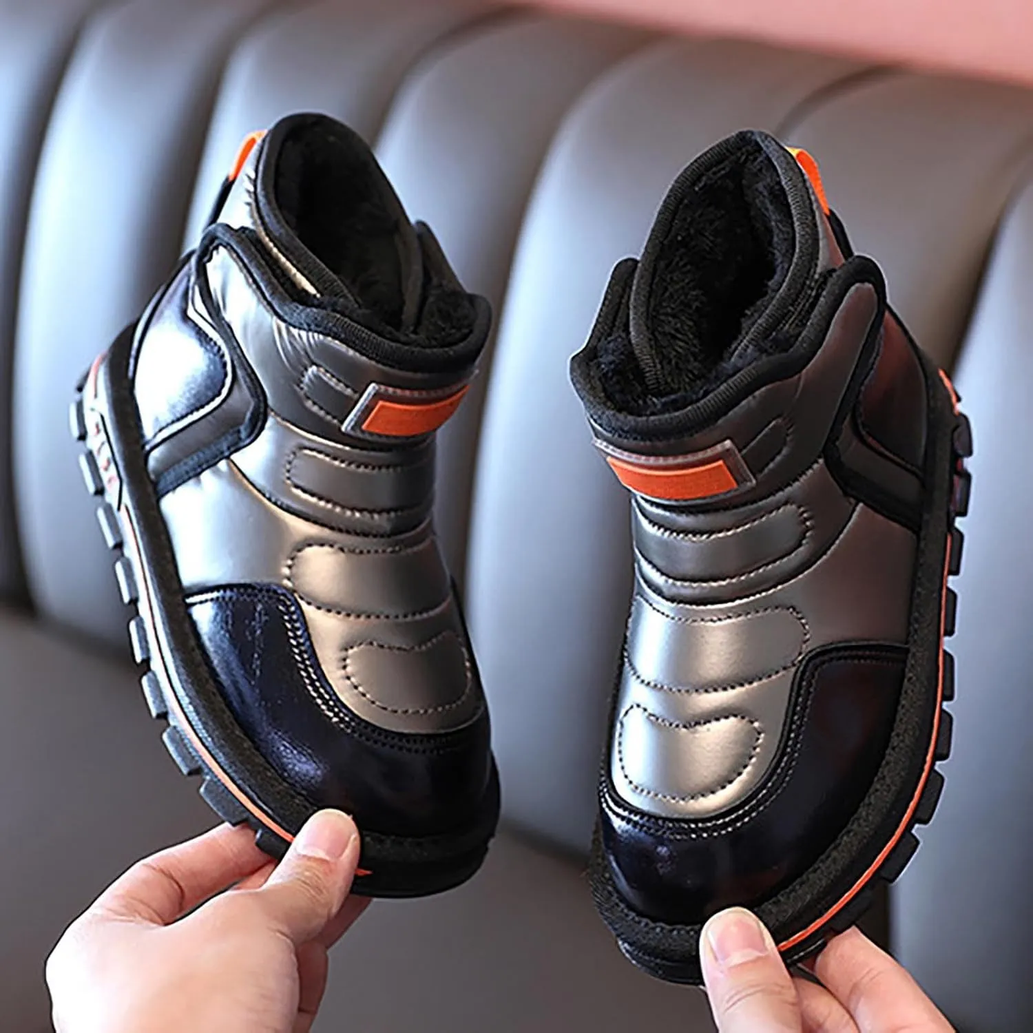 Girls Boots Kids Glitter Snow Boots Ankle Boots Baby Boys Girls Winter Warm Shoes Fleece Lined Snow Boots Toddler Shoes