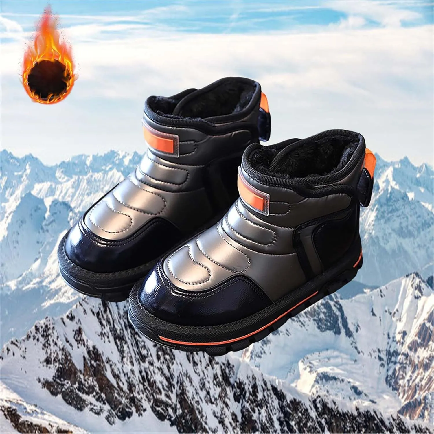 Girls Boots Kids Glitter Snow Boots Ankle Boots Baby Boys Girls Winter Warm Shoes Fleece Lined Snow Boots Toddler Shoes