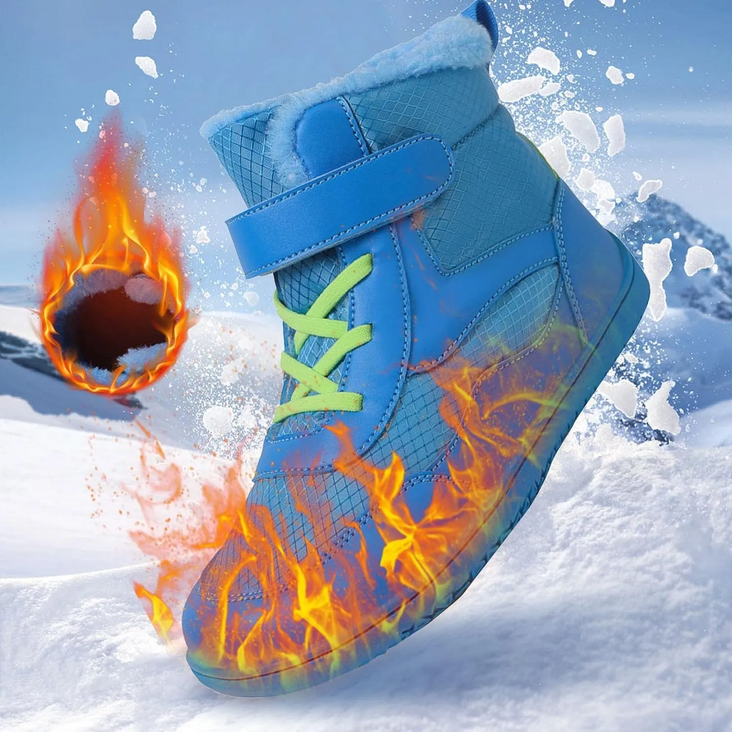 Girls Boys Barefoot Boots Shoes Kids Waterproof Ankle Winter Snow Boot Wide Toe Box Kids Barefoot Winter Boots Non Slip