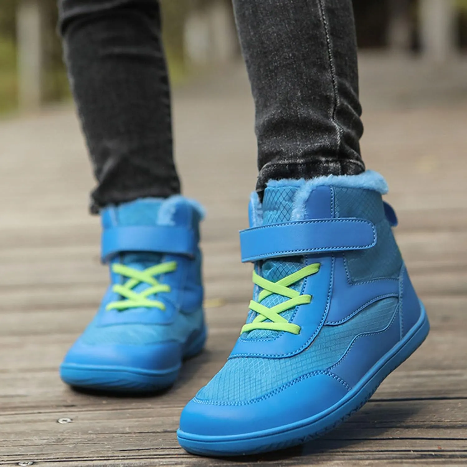 Girls Boys Barefoot Boots Shoes Kids Waterproof Ankle Winter Snow Boot Wide Toe Box Kids Barefoot Winter Boots Non Slip