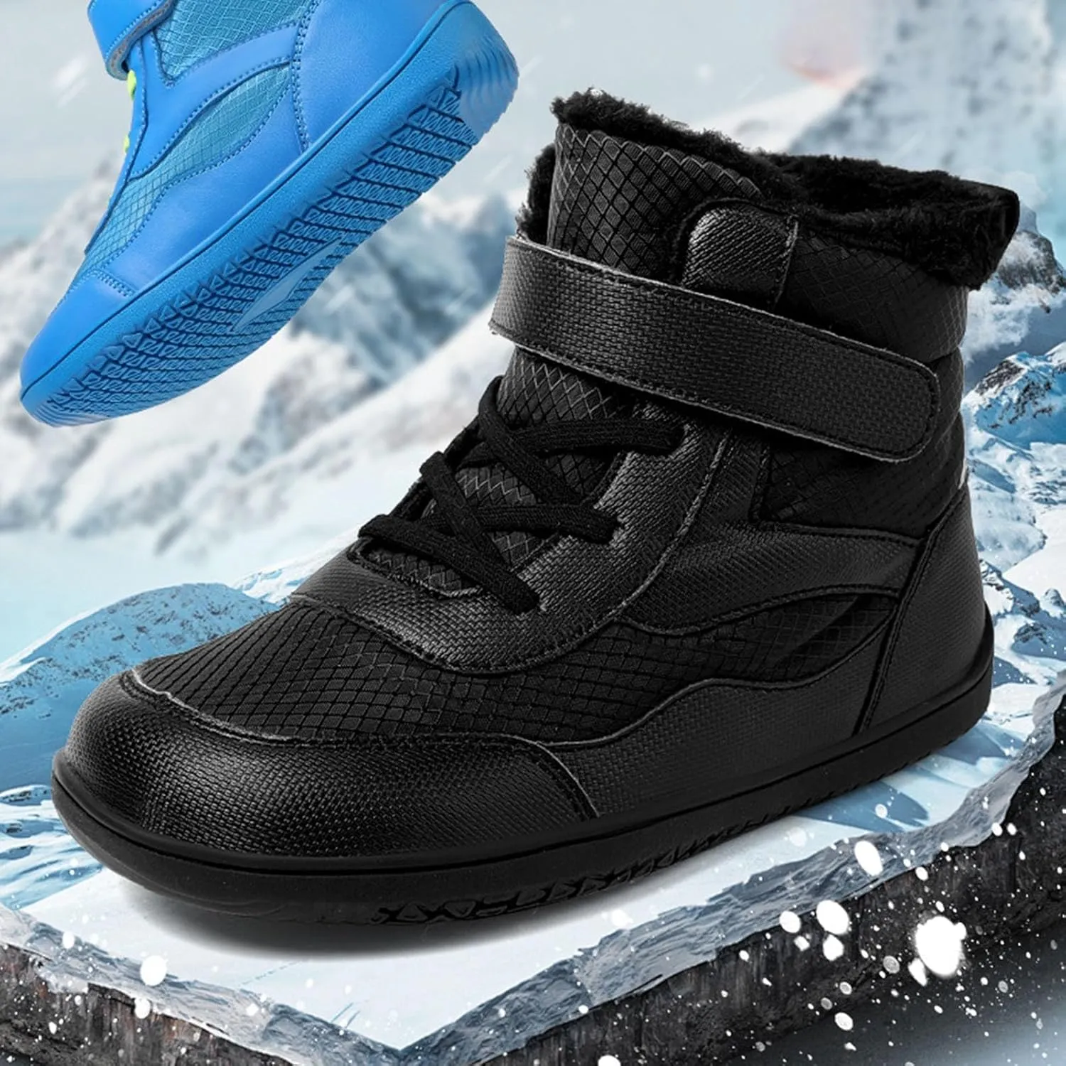 Girls Boys Barefoot Boots Shoes Kids Waterproof Ankle Winter Snow Boot Wide Toe Box Kids Barefoot Winter Boots Non Slip