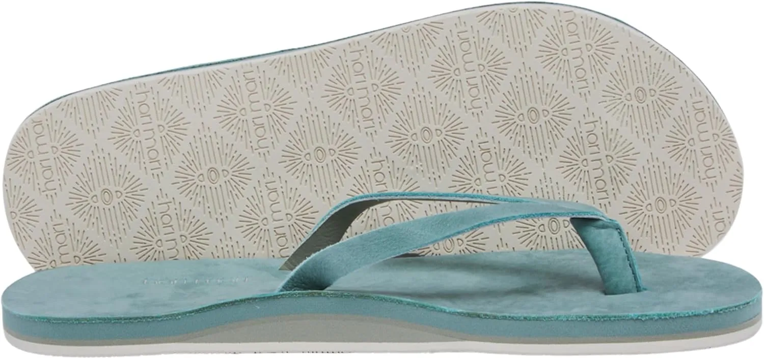 Hari Mari- Meadows- Women's Nubuck Leather Slim Fit Flip Flops with Soft V-Cut Strap- No Break Ins, Firm Arch Support, and Slim Contoured Sandal Profile
