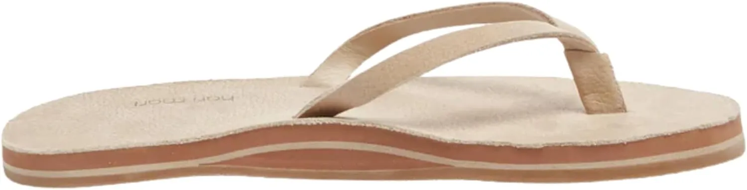 Hari Mari- Meadows- Women's Nubuck Leather Slim Fit Flip Flops with Soft V-Cut Strap- No Break Ins, Firm Arch Support, and Slim Contoured Sandal Profile