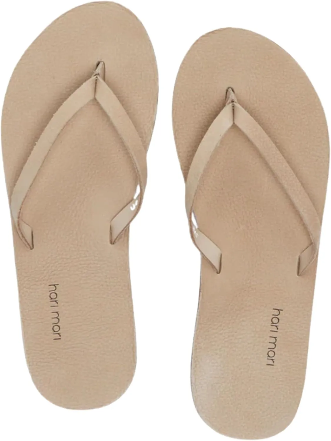 Hari Mari- Meadows- Women's Nubuck Leather Slim Fit Flip Flops with Soft V-Cut Strap- No Break Ins, Firm Arch Support, and Slim Contoured Sandal Profile